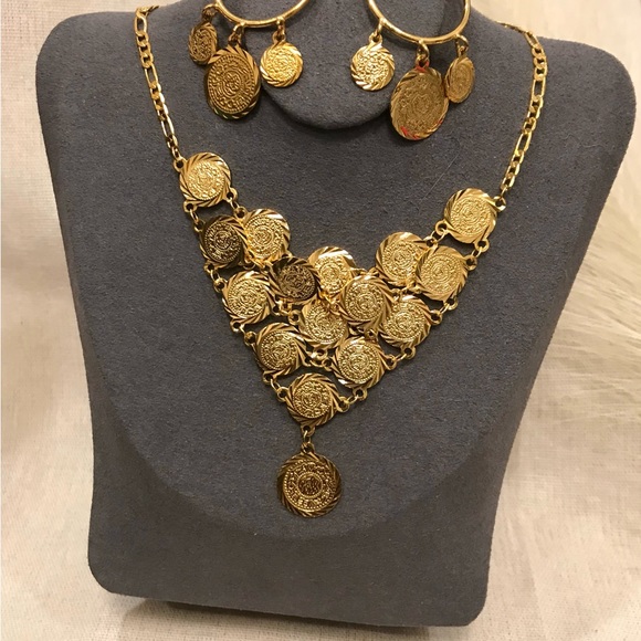 New- Middle East Jewelry, Lira Jewelry For Women, 24k Dubai Gold Plated Jewelry - Picture 3 of 6